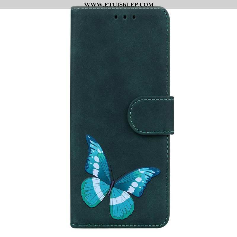 Etui Folio do OnePlus Nord 2 5G Motyl Dotykający Skóry